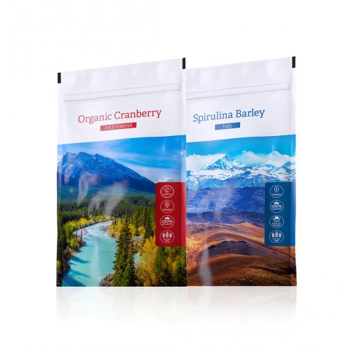 Organic Cranberry POWDER + Spirulina Barley TABS